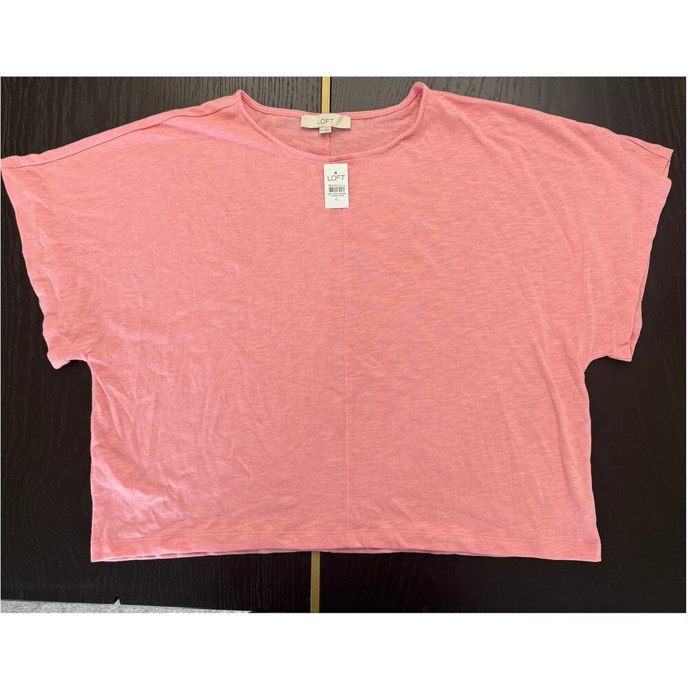 LOFT Airy Relaxed Tee Shirt Blouse PInk Size XL NWT